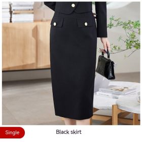 New Temperament Leisure Formal White Blazer For Women (Option: Black Skirt-XL)