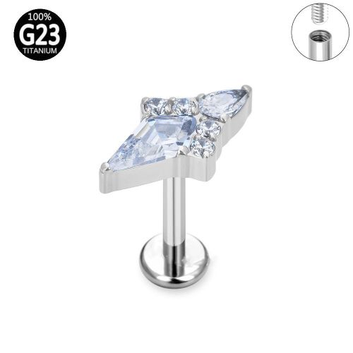 Titanium Alloy Body Piercing Ear Bone Stud Labret New Zircon Piercing Ornament