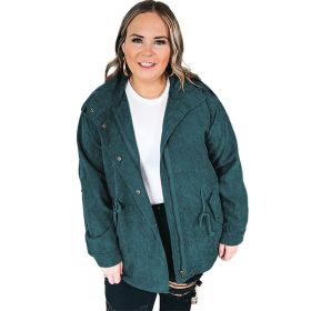 Plus Size Women's Jacket Coat Loose (Option: Green-XL)