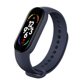 M7 Smart Watch Bluetooth Step Counting Sports Smart Bracelet Fitness Tracker Heart Rate Blood Pressure Sleep Monitor Smartwatch (Color: Dark blue, Ships From: United States)