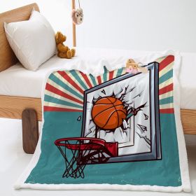 Basketball Sports Lambswool Crystal Velvet Double Layer Cover Blanket (Option: DAB22-180x140cm)